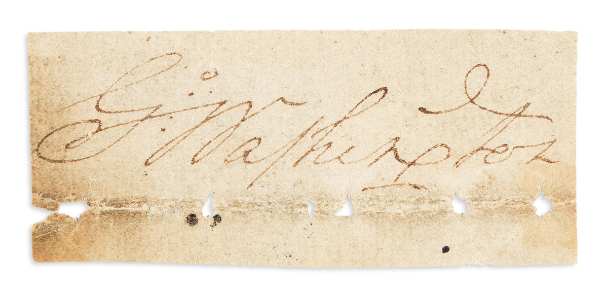 WASHINGTON, GEORGE. Clipped Signature, G:Washington,